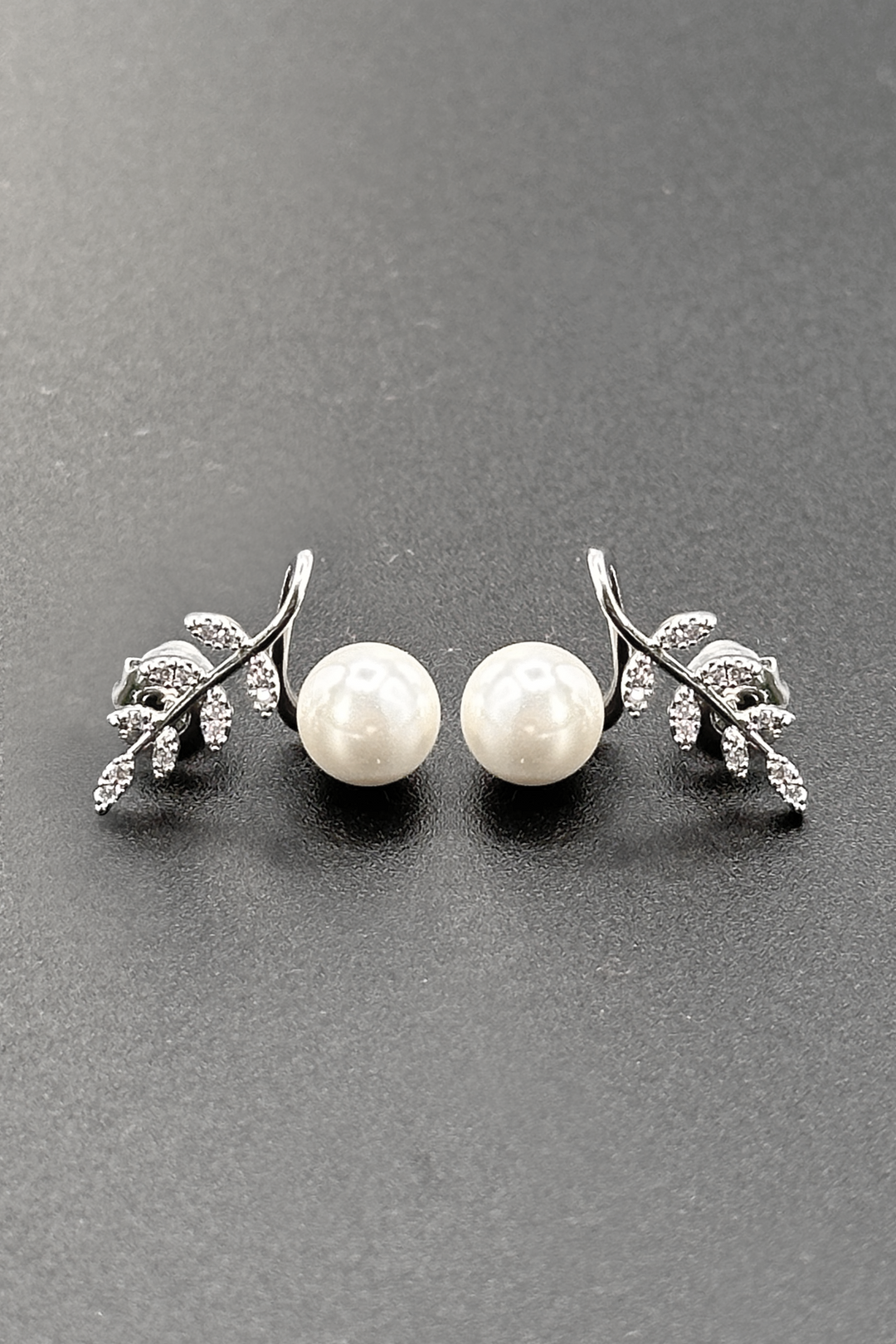 Olive leaf pearl earrings cubic zirconia earrings for women 