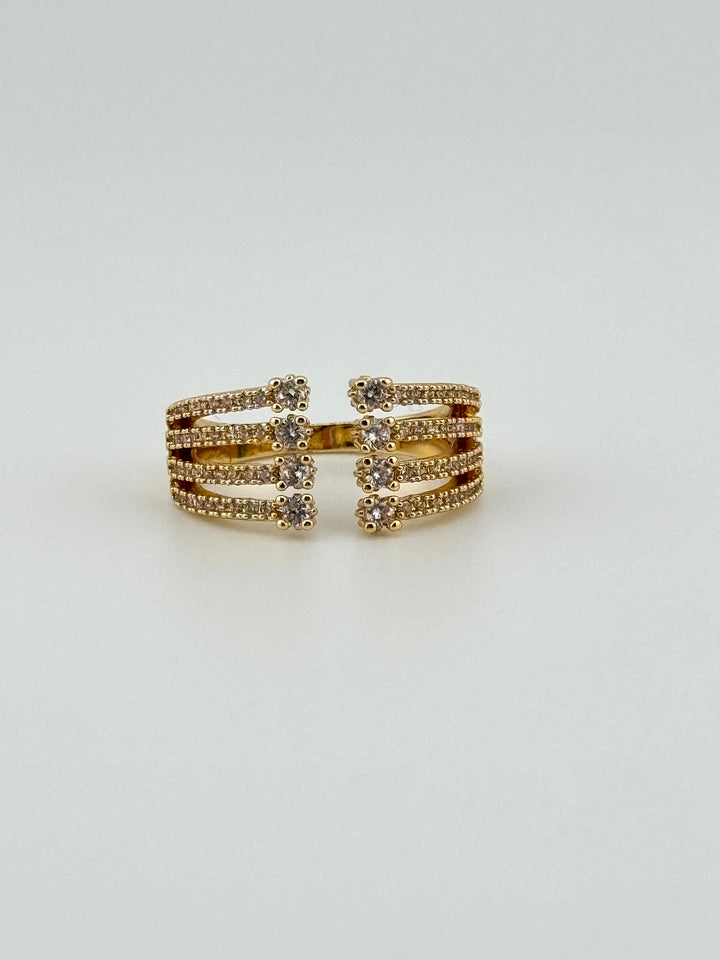 CZ Cuff Band - Adjustable Rhinestone ring for a Touch of Glamour