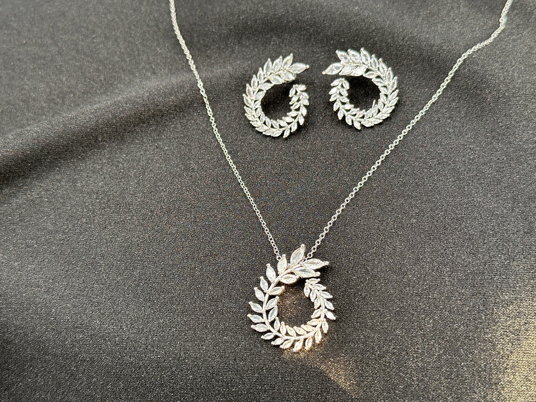 Olive Branch Cubic zirconia necklace set