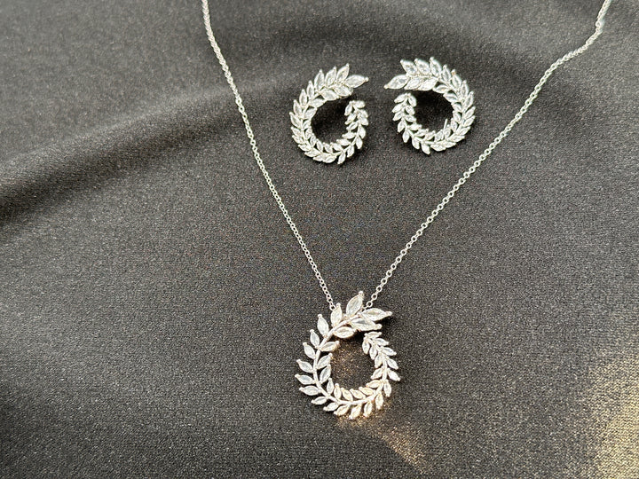 Olive Branch Cubic zirconia necklace set