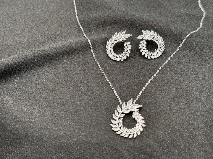 Olive Branch Cubic zirconia necklace set