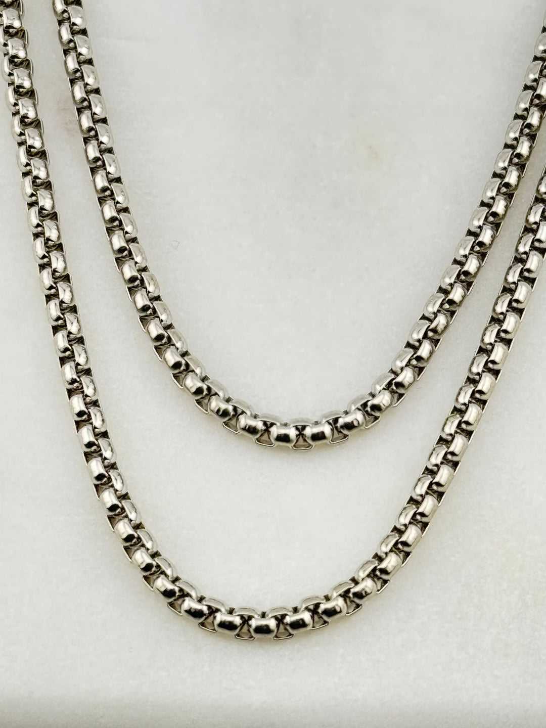 Stainless Steel Box Chain Necklace, men's necklace, stainless steel, box chain, metal chain, fashion jewelry, accessory, everyday wear, durable, stylish, classic