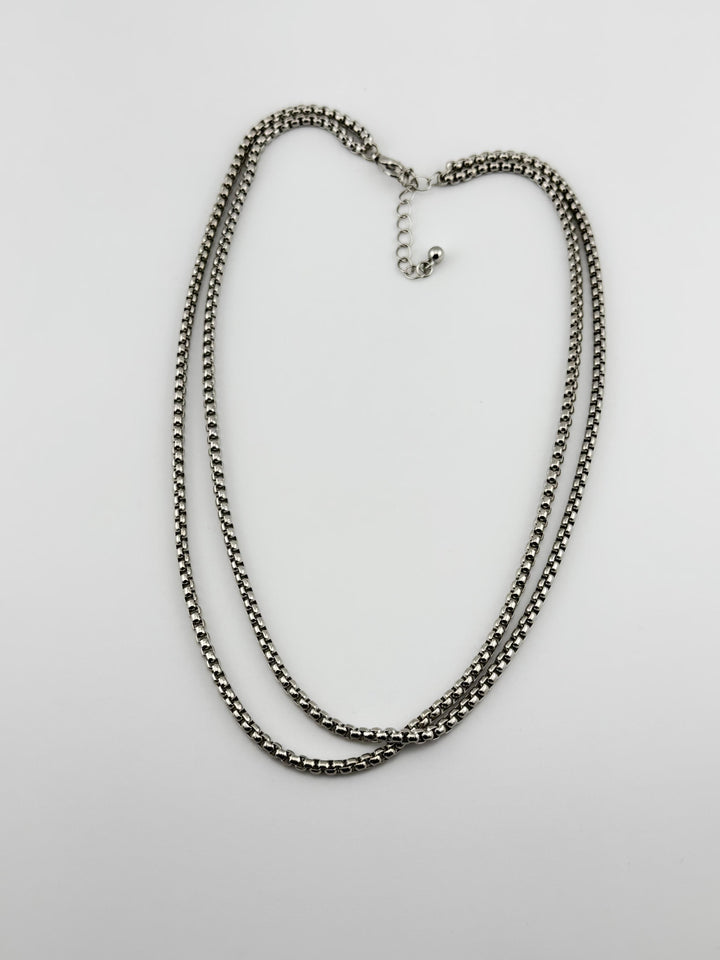 Stainless Steel Box Chain Necklace, men's necklace, stainless steel, box chain, metal chain, fashion jewelry, accessory, everyday wear, durable, stylish, classic