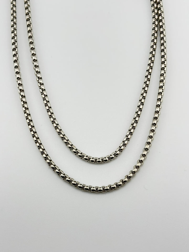 Stainless Steel Box Chain Necklace, men's necklace, stainless steel, box chain, metal chain, fashion jewelry, accessory, everyday wear, durable, stylish, classic